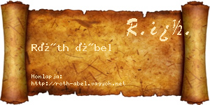 Róth Ábel névjegykártya