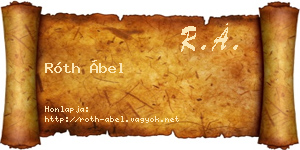 Róth Ábel névjegykártya